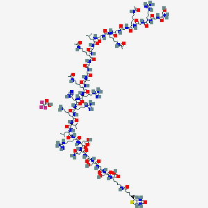 molecular formula C143H244F3N53O45S B6295587 H-Ser-Gly-Arg-Gly-Lys(Ac)-Gly-Gly-Lys(Ac)-Gly-Leu-Gly-Lys(Ac)-Gly-Gly-Ala-Lys(Ac)-Arg-His-Arg-Lys-Val-Leu-Arg-Asp-Asn-Gly-Ser-Gly-Ser-Lys(biotinyl)-OH.TFA CAS No. 2022956-65-4