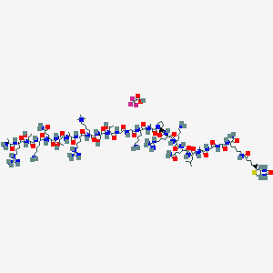 molecular formula C119H213F3N43O34S+ B6295594 H-Ala-Arg-Thr-Lys-Gln-Thr-Ala-Arg-Lys(Me3)-Ser-Thr-Gly-Gly-Lys-Ala-Pro-Arg-Lys-Gln-Leu-Ala-Gly-Gly-Lys(biotinyl)-NH2.TFA CAS No. 2022956-73-4