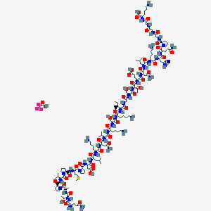 molecular formula C143H239F3N42O46S B6295600 H-Gln-Thr-Ala-Pro-Val-Pro-Met-Pro-Asp-Leu-Lys-Asn-Val-Lys-Ser-Lys-Ile-Gly-Ser-Thr-Glu-Asn-Leu-Lys-His-Gln-Pro-Gly-Gly-Gly-Lys-OH.TFA CAS No. 330456-24-1