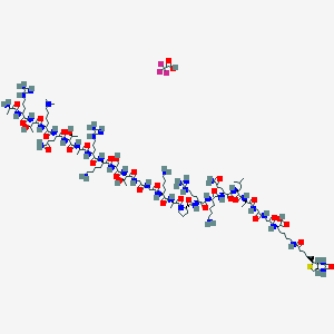 molecular formula C118H209F3N42O35S B6295609 H-Ala-Arg-Thr-Lys(Me2)-Gln-Thr-Ala-Arg-Lys-Ser-Thr-Gly-Gly-Lys-Ala-Pro-Arg-Lys-Gln-Leu-Ala-Gly-Gly-Lys(biotinyl)-OH.TFA CAS No. 2022956-70-1
