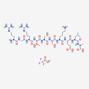 molecular formula C46H82F3N17O18 B6295642 H-Arg-Gly-Arg-Thr-Ser-Ser-Lys-Glu-Leu-Ala-OH.TFA CAS No. 189125-14-2