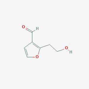 molecular formula C7H8O3 B062958 2-(2-Hydroxyethyl)furan-3-carbaldehyde CAS No. 162337-82-8