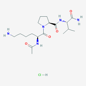 molecular formula C18H34ClN5O4 B6295917 (2S)-1-[(2S)-2-acetamido-6-aminohexanoyl]-N-[(2S)-1-amino-3-methyl-1-oxobutan-2-yl]pyrrolidine-2-carboxamide;hydrochloride CAS No. 1860800-82-3