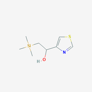 molecular formula C8H15NOSSi B6295958 1-(Thiazol-4-yl)-2-(trimethylsilyl)ethanol, 95% CAS No. 1924664-98-1