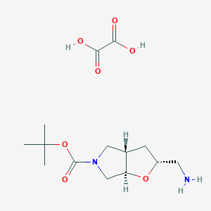 molecular formula C14H24N2O7 B6295969 Racemic-(2R,3aR,6aR)-t-butyl 2-(aminomethyl)tetrahydro-2H-furo[2,3-c]pyrrole-5(3H)-carboxylater oxalate CAS No. 2177263-36-2