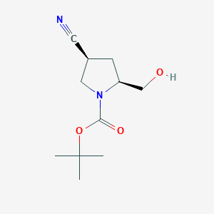 molecular formula C11H18N2O3 B6295998 t-Butyl(2S,4S)-4-cyano-2-(hydroxymethyl)pyrrolidine-1-carboxylate CAS No. 2061888-00-2