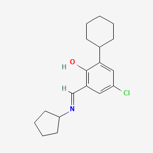 molecular formula C18H24ClNO B6296033 N-(5-Chloro-3-cyclohexylsalicylidene)-cyclopentylamine CAS No. 1252594-37-8