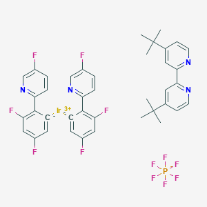 molecular formula C40H34F12IrN4P B6296040 [4,4'-Bis(1,1-dimethylethyl)-2,2'-bipyridine]bis[3,5-difluoro-2-(5-fluoro-2-pyridinyl)phenyl]iridium hexafluorophosphate, 98% CAS No. 2042201-18-1