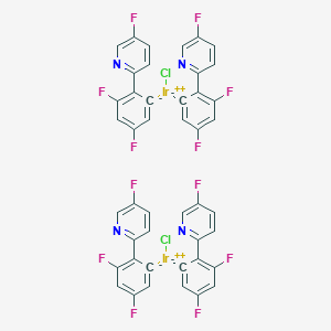 molecular formula C44H20Cl2F12Ir2N4 B6296053 Di-µ-chlorotetrakis[3,5-difluoro-2-(5-fluoro-2-pyridinyl-N)phenyl-C]diiridium, min. 98% (mixture of isomers) CAS No. 849723-04-2