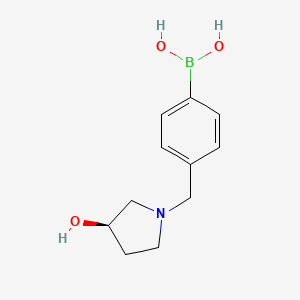 molecular formula C11H16BNO3 B6296061 (R)-(4-((3-Hydroxypyrrolidin-1-yl)methyl)phenyl)boronic acid CAS No. 2304631-67-0