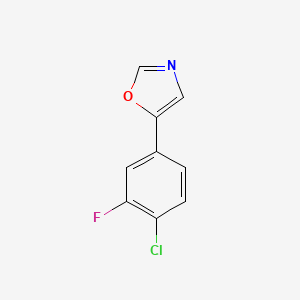 molecular formula C9H5ClFNO B6296152 5-(4-Chloro-3-ffluorophenyl)-1,3-oxazole CAS No. 2002638-39-1