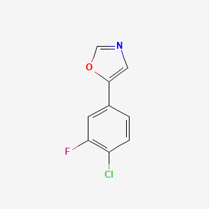 molecular formula C9H5ClFNO B6296152 5-(4-Chloro-3-fluorophenyl)-1,3-oxazole CAS No. 2002638-39-1