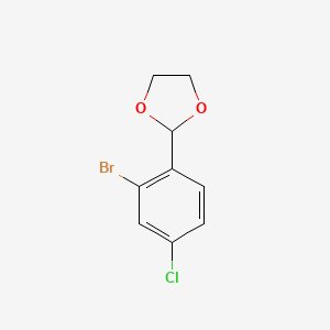 molecular formula C9H8BrClO2 B6296383 2-(2-Bromo-4-chlorophenyl)-1,3-dioxolane CAS No. 2221812-34-4