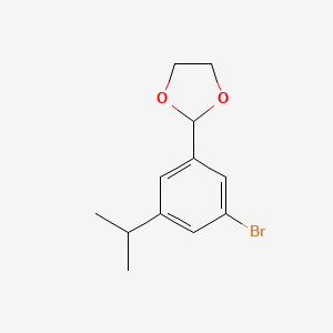 molecular formula C12H15BrO2 B6296576 2-(3-Bromo-5-isopropylphenyl)-1,3-dioxolane CAS No. 2432848-97-8