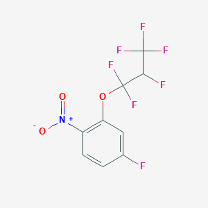 molecular formula C9H4F7NO3 B6296589 4-Fluoro-2-(1,1,2,3,3,3-hexafluoropropoxy)nitrobenzene, 96% CAS No. 123950-47-0