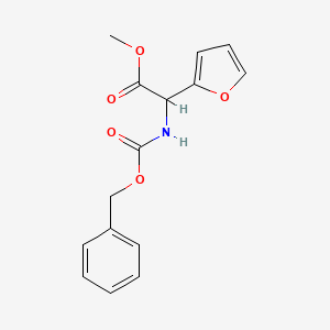 molecular formula C15H15NO5 B6296961 Methyl 2-(((benzyloxy)carbonyl)amino)-2-(furan-2-YL)acetate CAS No. 60242-05-9