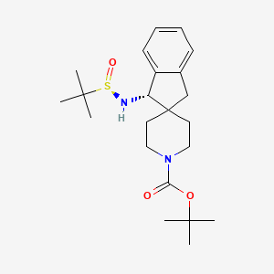 molecular formula C22H34N2O3S B6297157 (1S)-1'-Boc-1-[[(R)-tert-butylsulfinyl]amino]-spiro[indane-2,4'-piperidine] CAS No. 2245085-40-7