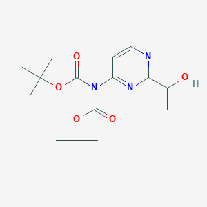 molecular formula C16H25N3O5 B6297470 tert-Butyl N-tert-butoxycarbonyl-N-[2-(1-hydroxyethyl)pyrimidin-4-yl]carbamate CAS No. 2387594-88-7