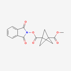 molecular formula C16H13NO6 B6297510 1-(1,3-Dioxoisoindolin-2-yl) 3-methyl bicyclo[1.1.1]pentane-1,3-dicarboxylate CAS No. 1993468-92-0