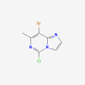 molecular formula C7H5BrClN3 B6297538 8-Bromo-5-chloro-7-methylimidazo[1,2-c]pyrimidine CAS No. 2351094-67-0