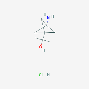 molecular formula C8H16ClNO B6297549 2-(3-Amino-1-bicyclo[1.1.1]pentanyl)propan-2-ol hydrochloride CAS No. 2173391-71-2