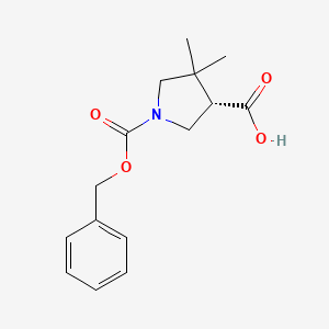 molecular formula C15H19NO4 B6297584 (S)-1-Cbz-4,4-Dimethyl-pyrrolidine-3-carboxylic acid CAS No. 2097073-14-6