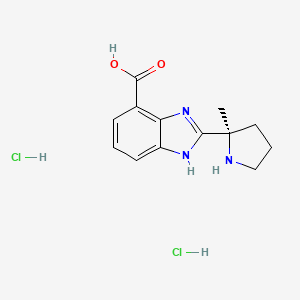molecular formula C13H17Cl2N3O2 B6297629 (R)-2-(2-Methyl-2-pyrrolidinyl)-1H-benzimidazole-4-carboxylic acid dihydrochloride CAS No. 2227990-33-0