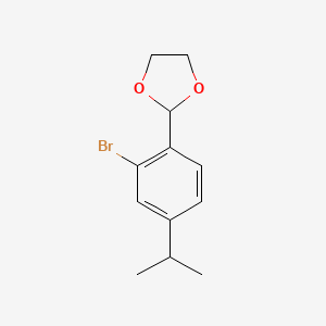 molecular formula C12H15BrO2 B6297697 2-(2-Bromo-4-propan-2-ylphenyl)-1,3-dioxolane CAS No. 2221812-42-4