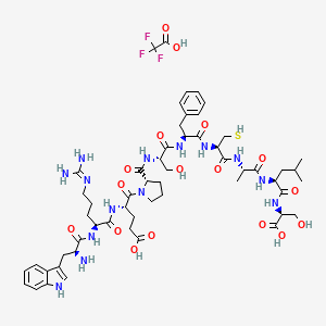 molecular formula C56H79F3N14O17S B6297817 H-Trp-Arg-Glu-Pro-Ser-Phe-Cys-Ala-Leu-Ser-OH.TFA CAS No. 143470-36-4