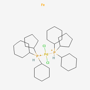 molecular formula C34H52Cl2FeP2Pd B6298375 dichloropalladium;bis(dicyclohexyl(cyclopenta-1,3-dien-1-yl)phosphane);iron(2+) CAS No. 917511-90-1