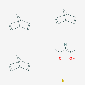 molecular formula C26H31IrO2- B6298407 Tris(norbornadiene)(acetylacetonato)iridium(III) CAS No. 41612-46-8
