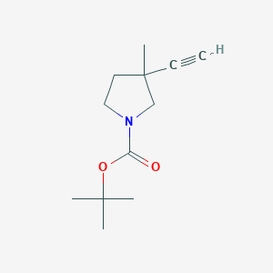 molecular formula C12H19NO2 B6298540 tert-Butyl 3-ethynyl-3-methylpyrrolidine-1-carboxylate CAS No. 2168736-71-6