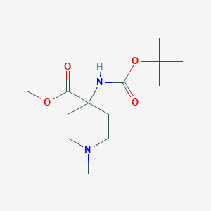 molecular formula C13H24N2O4 B6298570 Methyl 4-(tert-butoxycarbonylamino)-1-methylpiperidine-4-carboxylate CAS No. 2102410-24-0