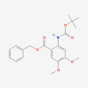 molecular formula C21H25NO6 B6298585 Benzyl 2-((tert-butoxycarbonyl)amino)-4,5-dimethoxybenzoate CAS No. 2225878-48-6