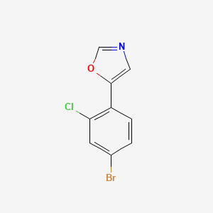 molecular formula C9H5BrClNO B6298595 5-(4-Bromo-2-chlorophenyl)oxazole CAS No. 2002638-40-4