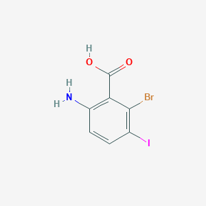 molecular formula C7H5BrINO2 B6298614 6-AMINO-2-BROMO-3-IODOBENZOIC ACID CAS No. 2089649-07-8