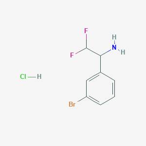 molecular formula C8H9BrClF2N B6298707 1-(3-Bromophenyl)-2,2-difluoroethan-1-amine hcl CAS No. 2089648-75-7