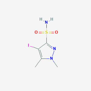 molecular formula C5H8IN3O2S B6298720 4-Iodo-1,5-dimethyl-pyrazole-3-sulfonamide CAS No. 2250242-05-6