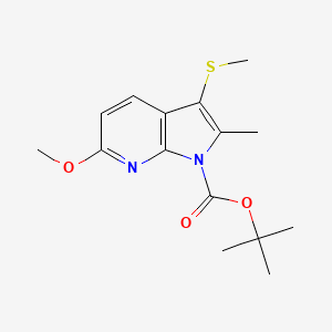 molecular formula C15H20N2O3S B6298760 Tert-butyl 6-methoxy-2-methyl-3-(methylthio)-1H-pyrrolo[2,3-B]pyridine-1-carboxylate CAS No. 2225878-47-5