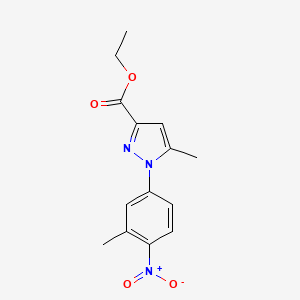 molecular formula C14H15N3O4 B6298775 Ethyl 5-methyl-1-(3-methyl-4-nitrophenyl)-1H-pyrazole-3-carboxylate CAS No. 2135336-63-7