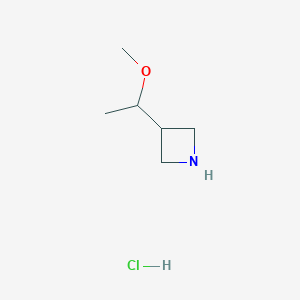 molecular formula C6H14ClNO B6298855 3-(1-Methoxyethyl)azetidine hydrochloride CAS No. 1781791-41-0