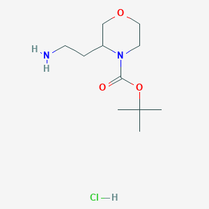 molecular formula C11H23ClN2O3 B6299222 tert-butyl 3-(2-aminoethyl)morpholine-4-carboxylate hydrochloride CAS No. 2303565-66-2