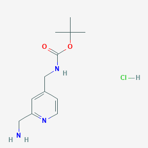 molecular formula C12H20ClN3O2 B6299273 tert-butyl N-{[2-(aminomethyl)pyridin-4-yl]methyl}carbamate hydrochloride CAS No. 2252434-78-7
