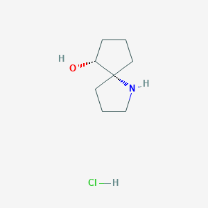 molecular formula C8H16ClNO B6299278 rac-(5R,6R)-1-Azaspiro[4.4]nonan-6-ol hydrochloride CAS No. 2252434-81-2