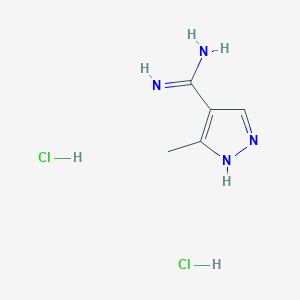 molecular formula C5H10Cl2N4 B6299281 3-Methyl-1H-pyrazole-4-carboximidamide dihydrochloride CAS No. 2252434-79-8