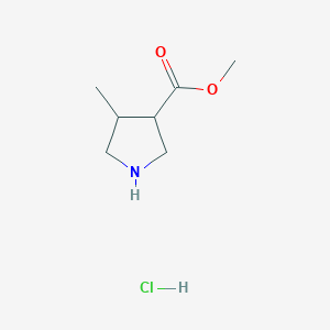 molecular formula C7H14ClNO2 B6299295 Methyl (3R,4R)-4-methylpyrrolidine-3-carboxylate hydrochloride CAS No. 2565806-68-8