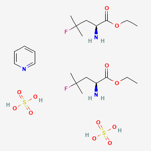 molecular formula C21H41F2N3O12S2 B6299322 bis(ethyl (2S)-2-amino-4-fluoro-4-methylpentanoate); pyridine; bis(sulfuric acid) CAS No. 1459196-65-6