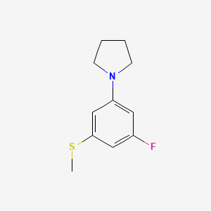 B6299422 1-(3-Fluoro-(5-methylsulfanyl)phenyl)pyrrolidine CAS No. 2121515-14-6