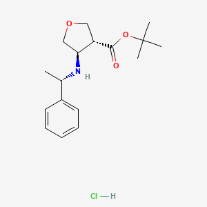 molecular formula C17H26ClNO3 B6299508 tert-butyl trans-4-[[(1S)-1-phenylethyl]amino]tetrahydrofuran-3-carboxylate hydrochloride CAS No. 1422196-72-2