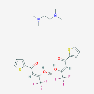 molecular formula C22H26F6N2O4S2Zn B6299588 N,N,N',N'-tetramethylethane-1,2-diamine;(Z)-4,4,4-trifluoro-3-hydroxy-1-thiophen-2-ylbut-2-en-1-one;zinc CAS No. 873585-38-7